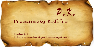 Pruzsinszky Klára névjegykártya