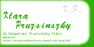 klara pruzsinszky business card